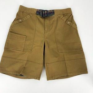 Orvis Belted Elastic Waist Bermuda Cargo Shorts Outdoors Fishing Hiking Brown 8